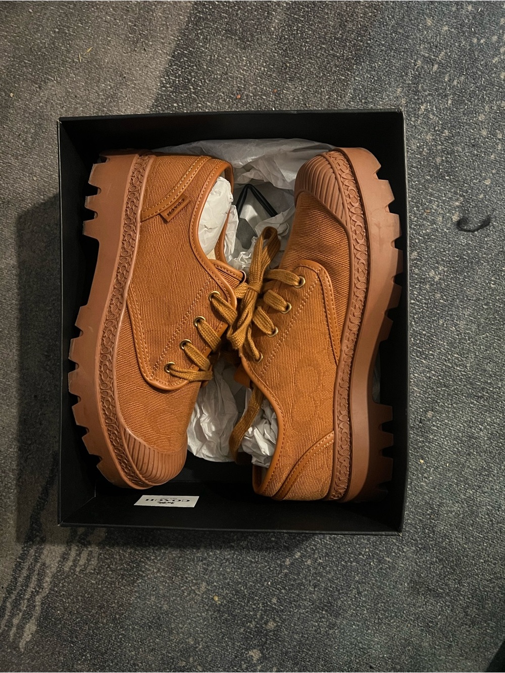 Coach Men's Chunky Lace-Up Sneakers in Cognac